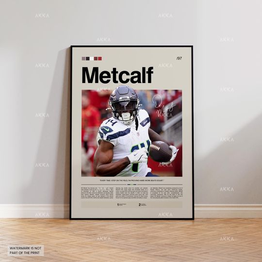 Discover DK Metcalf Poster, Metcalf Seattle Print, Framed Seattle Seahawks Art, Seattle Seahawks Wall Decor, football Print Fan Gift Idea, Metcalf football Art