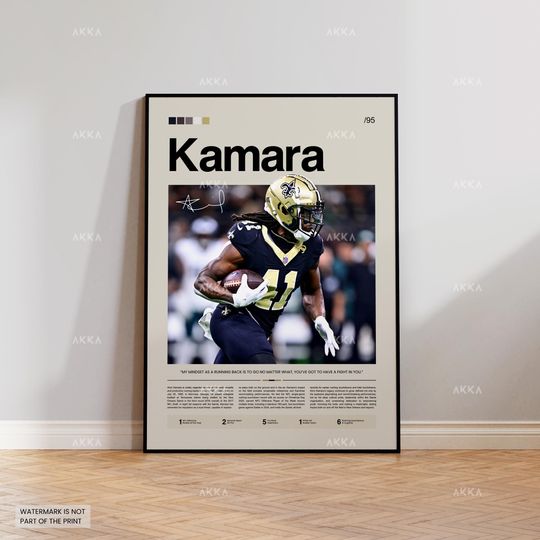Alvin Kamara Poster, Kamara Saints Print, Saints football Art, Alvin Kamara Wall Decor, New Orleans Saints Print Fan Gift Idea, football Art