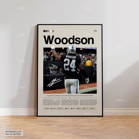 Charles Woodson Poster, Woodson Raiders Print, Las Vegas Raiders Art, Woodson Wall Decor, Las Vegas Raiders Print Fan Gift Idea, football Art