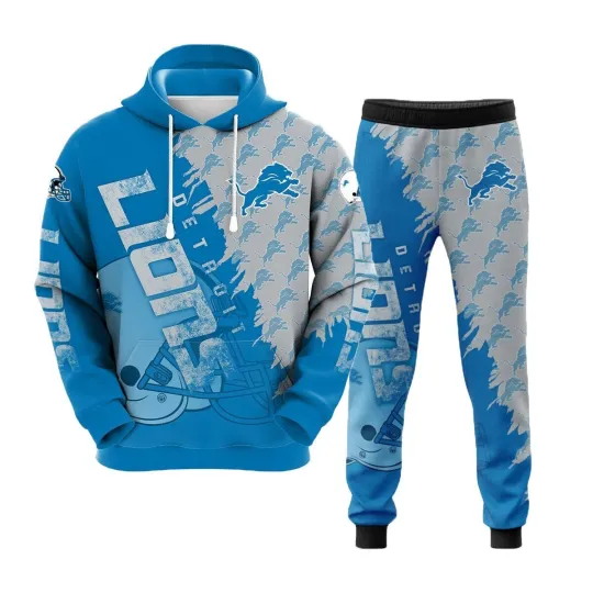 Discover Detroit Lions 3D Hoodie Jogger Set