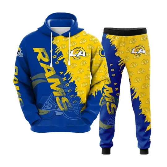 Discover Los Angeles Football Team Rams 3D Hoodie Joggers Set
