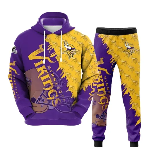 Minnesota Vikings 3D Hoodie Jogger Set