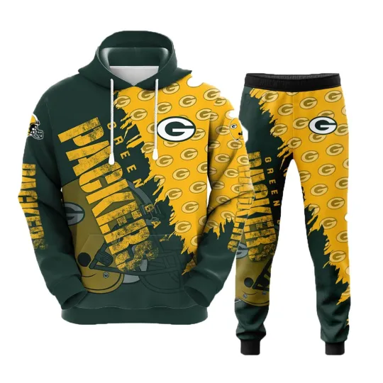Discover Green Bay Packers 3D Hoodie Jogger Set