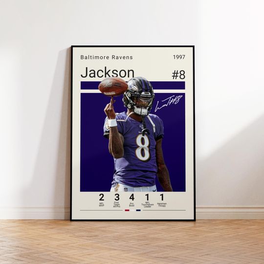 Lamar Jackson Poster, Baltimore Poster, football Poster, Sports Poster, football Fans, Football Poster, football Wall Art, Sports Bedroom Posters