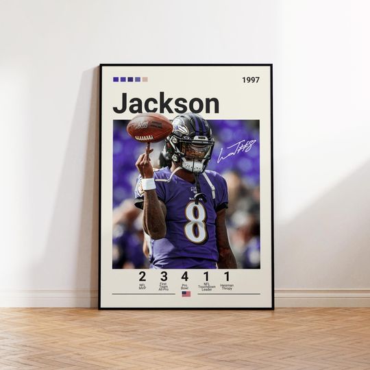 Lamar Jackson Poster, Baltimore Poster, football Poster, Sports Poster, football Fans, Football Poster, football Wall Art, Sports Bedroom Posters