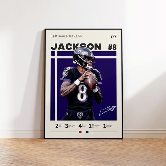 Lamar Jackson Poster, Baltimore Poster, football Poster, Sports Poster, football Fans, Football Poster, football Wall Art, Sports Bedroom Posters