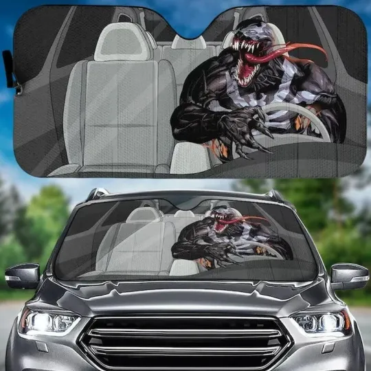 Halloween Venom Car Sunshade, Han Solo Chewbacca Car Sunshade Windshield