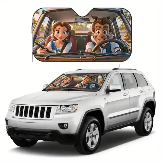 Discover Beauty and the Beast Car Sun Shade, Movie Auto Sunshade