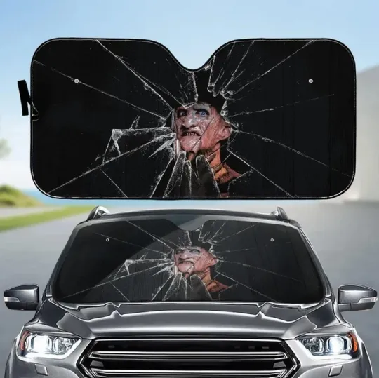 Freddy Krueger Car Sunshade, Nightmare On Elm Street Windshield Cover Halloween