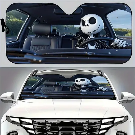Discover Jack Skellington Car Sun Shade, Movie Auto Sunshade