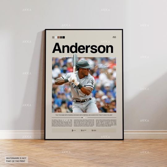 Discover Tim Anderson Poster, Chicago White Sox Wall Art Print, Framed Baseball Decor