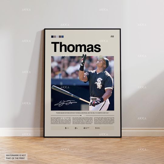 Discover Frank Thomas Poster, Chicago White Sox Wall Art Print, Framed Baseball Decor