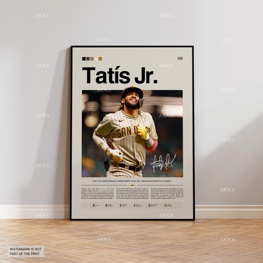 Discover FRD Tatis Jr. Poster, San Diego Padres Wall Art Print, Framed Baseball Decor