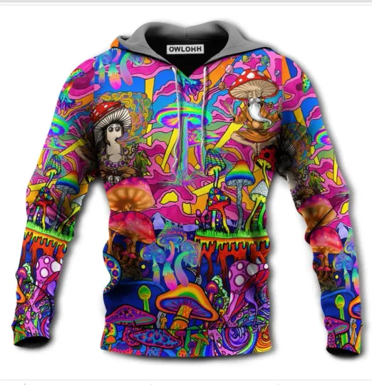 Hippie Magic Trippy Mushroom Awesome 3D HOODIE Halloween Gift Christmas Gift