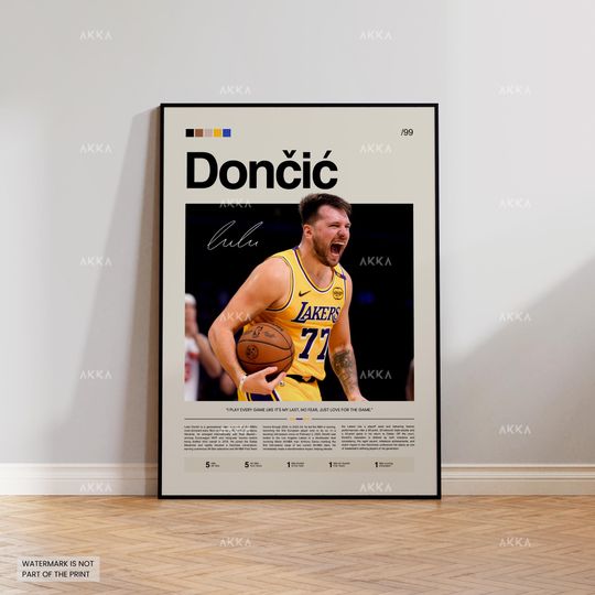 Discover Luka Doni Poster, Doncic Lakers Print, Framed Doncic Lakers Art, Los Angeles Fan Gift Idea, Doncic Lakers Wall Art, Decor