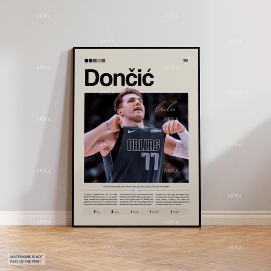 Luka Doni Poster, Doncic Mavericks Print, Framed Doncic Dallas Art, Dallas Mavericks Fan Gift Idea, Doncic Dallas Wall Art, Decor
