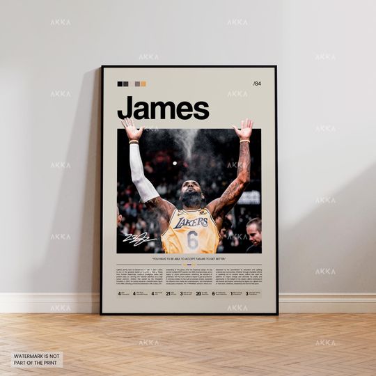 Discover LeBron James Poster, James Lakers Print, Framed LeBron Art, Lakers Fan Gift Idea, LeBron Wall Art, NBA Decor, Basketball Poster