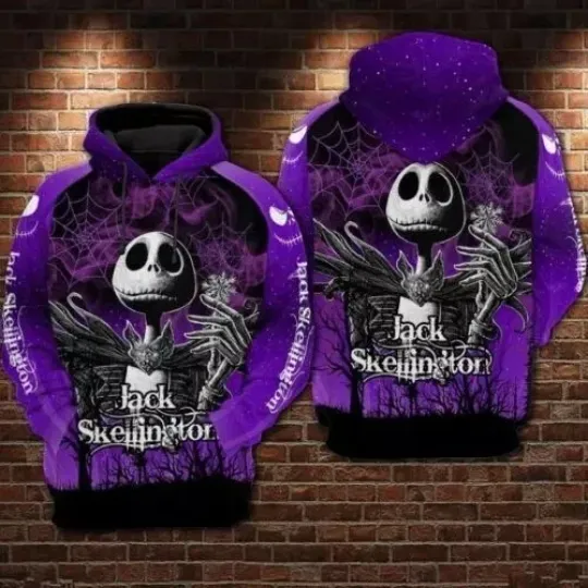 Jack Skellington Nightmare Before Xmas Spiderweb Halloween 3D HOODIE