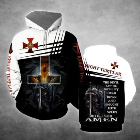 Knight Templar All Over Print For Men & Women 3D HOODIE Christmas Gift Us Size