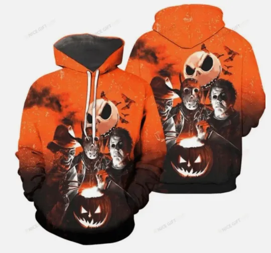 Halloween Orange 3D HOODIE Us Size Christmas Gift Halloween Gift