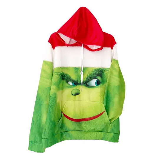 Discover Dr.Seuss The funny character Hoodie Sweatshirt Pullover 3D Graphic Print Christmas Size L