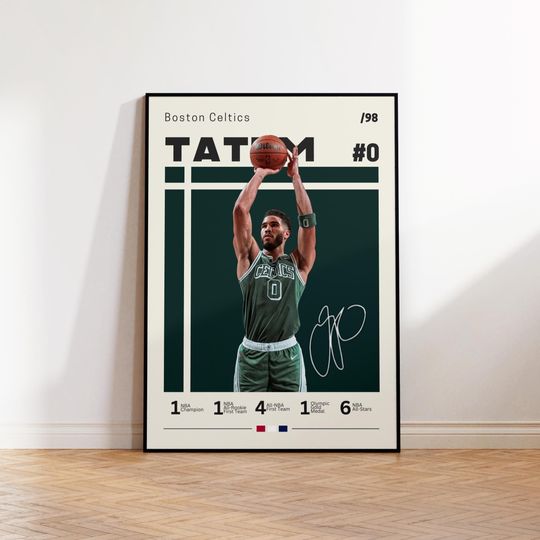 Discover Jayson Tatum Poster, Boston Celtics Poster, Gift For Tatum Fan, NBA Poster, Sports Poster, NBA Fans, Basketball Gift, Sports Bedroom Posters