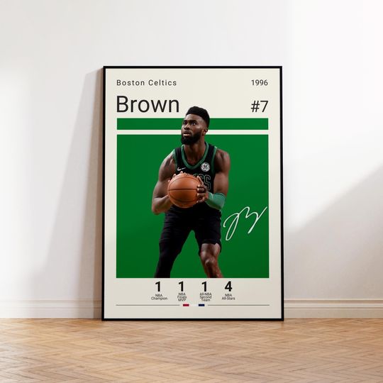 Discover Jaylen Brown Poster, Boston Celtics Poster, Gift For Brown Fan, NBA Poster, Sports Poster, NBA Fans, Basketball Gift, Sports Bedroom Posters