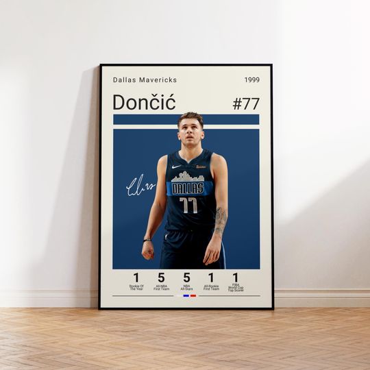 Luka Doncic Poster, Mavericks Poster, Gift For Luka Doncic Fan, NBA Poster, Sports Poster, NBA Fans, Basketball Gift, Sports Bedroom Posters