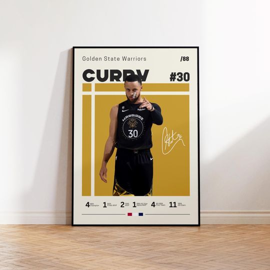 Stephen Curry Poster, Golden State Warriors Poster, Gift For Stephen Curry Fan, NBA Poster, Sports Poster, NBA Fans, Basketball Gift