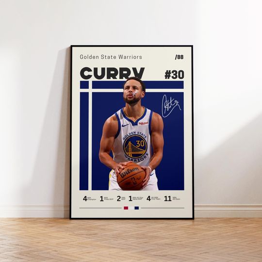 Stephen Curry Poster, Golden State Warriors Poster, Gift For Stephen Curry Fan, NBA Poster, Sports Poster, NBA Fans, Basketball Gift