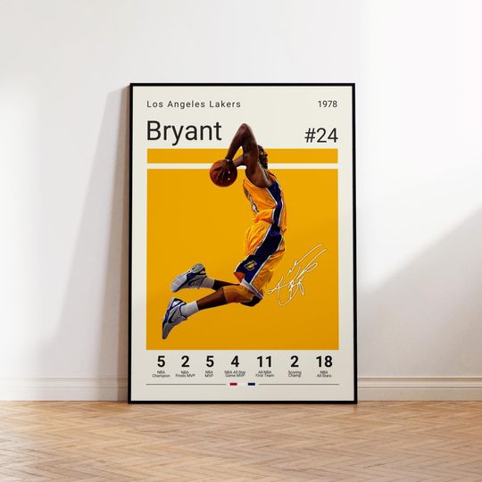 Kobe Bryant Poster, LA Lakers Poster, Gift For Kobe Fan, NBA Poster, Sports Poster, NBA Fans, Basketball Gift, Sports Bedroom Posters