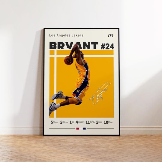Kobe Bryant Poster, LA Lakers Poster, Gift For Kobe Fan, NBA Poster, Sports Poster, NBA Fans, Basketball Gift, Sports Bedroom Posters