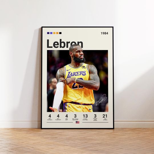 Lebron James Poster, LA Lakers Poster, Gift For Lebron Fan, NBA Poster, Sports Poster, NBA Fans, Basketball Gift, Sports Bedroom Posters