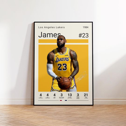 Lebron James Poster, LA Lakers Poster, Gift For Lebron Fan, NBA Poster, Sports Poster, NBA Fans, Basketball Gift, Sports Bedroom Posters