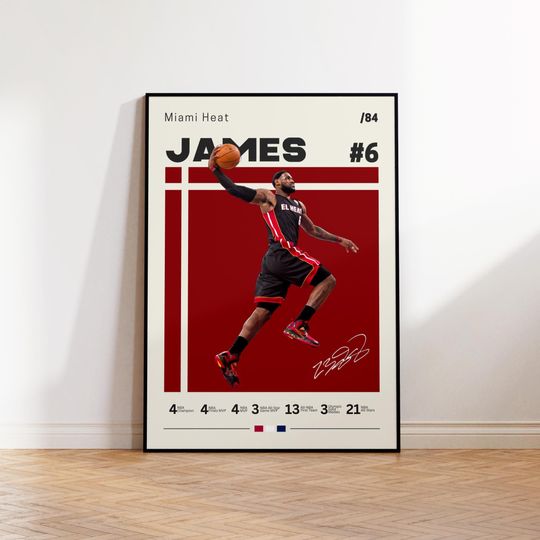 Discover Lebron James Poster, Miami Heat Poster, Gift For Lebron Fan, NBA Poster, Sports Poster, NBA Fans, Basketball Gift, Sports Bedroom Posters