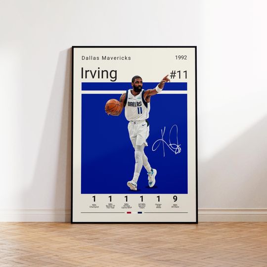 Kyrie Irving Poster, Dallas Mavericks Poster, Irving Fan Gift, NBA Poster, Sports Poster, NBA Fans, Basketball Gift, Sports Bedroom Posters