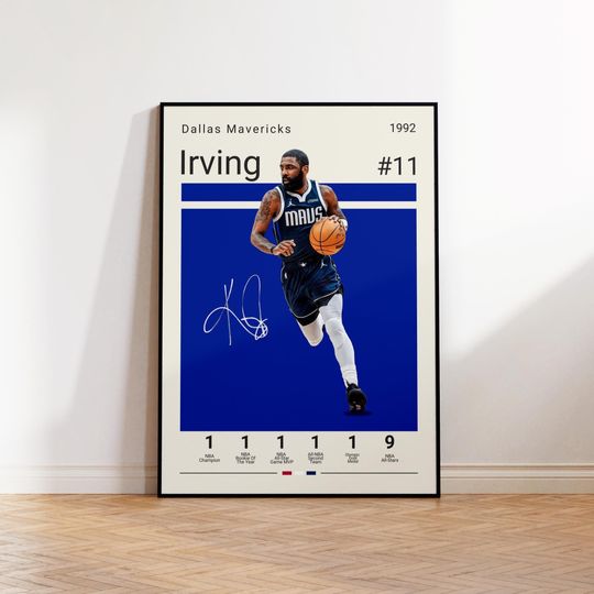 Kyrie Irving Poster, Dallas Mavericks Poster, Irving Fan Gift, NBA Poster, Sports Poster, NBA Fans, Basketball Gift, Sports Bedroom Posters