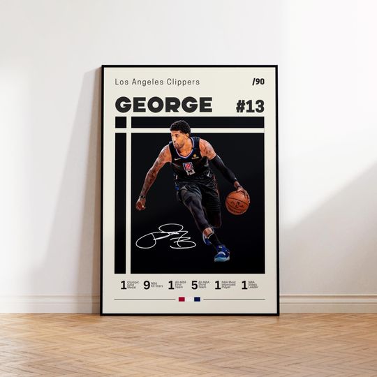 Paul George Poster, LA Clippers Poster, Gift For Paul George, NBA Poster, Sports Poster, NBA Fans, Basketball Gift, Sports Bedroom Posters