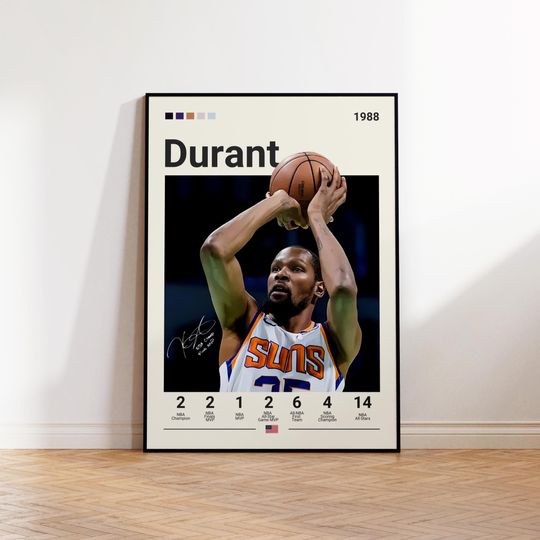 Kevin Durant Poster, Phoenix Suns Poster, Gift For Durant Fan, NBA Poster, Sports Poster, NBA Fans, Basketball Gift, Sports Bedroom Posters
