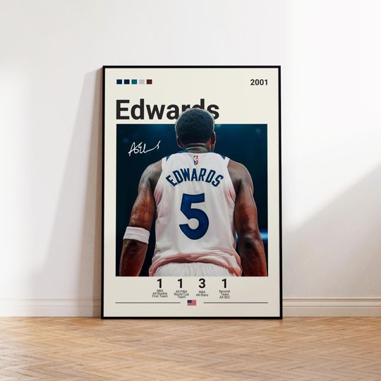 Anthony Edwards Poster, Timberwolves Suns Poster, Gift For Anthony Edwards Fan, NBA Poster, Sports Poster, NBA Fans, Basketball Gift