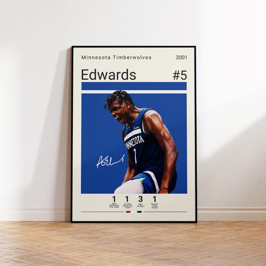 Anthony Edwards Poster, Timberwolves Suns Poster, Gift For Anthony Edwards Fan, NBA Poster, Sports Poster, NBA Fans, Basketball Gift