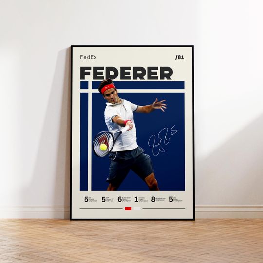 Discover Roger Federer Poster, Tennis Poster, Motivational Poster, Sports Poster, Modern Sports Art, Tennis Gifts, Minimalist Poster, Tennis Art