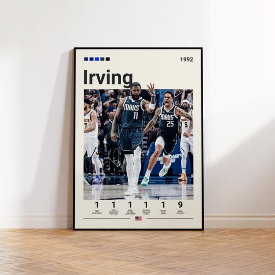 Kyrie Irving Poster, Dallas Mavericks Poster, Irving Fan Gift, NBA Poster, Sports Poster, NBA Fans, Basketball Gift, Sports Bedroom Posters