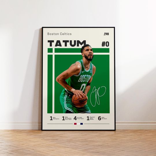 Discover Jayson Tatum Poster, Boston Celtics Poster, Gift For Tatum Fan, NBA Poster, Sports Poster, NBA Fans, Basketball Gift, Sports Bedroom Posters