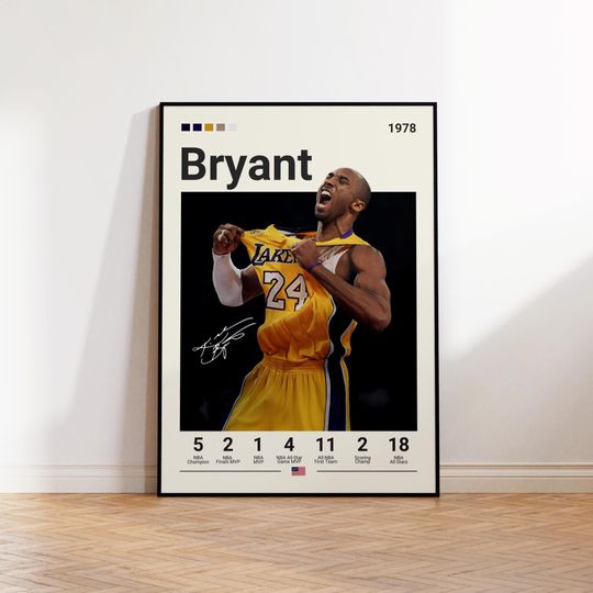 Kobe Bryant Poster, LA Lakers Poster, Gift For Kobe Fan, NBA Poster, Sports Poster, NBA Fans, Basketball Gift, Sports Bedroom Posters