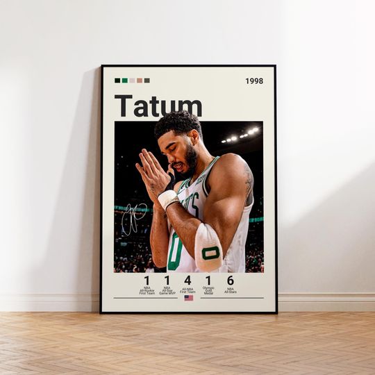 Jayson Tatum Poster, Boston Celtics Poster, Gift For Tatum Fan, NBA Poster, Sports Poster, NBA Fans, Basketball Gift, Sports Bedroom Posters