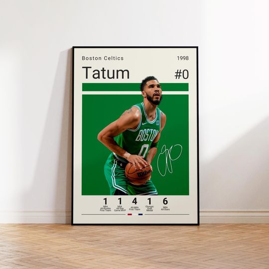 Discover Jayson Tatum Poster, Boston Celtics Poster, Gift For Tatum Fan, NBA Poster, Sports Poster, NBA Fans, Basketball Gift, Sports Bedroom Posters