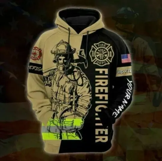 Personalized Us Firefighter 3D HOODIE Christmas Gift Halloween Gift Best Price