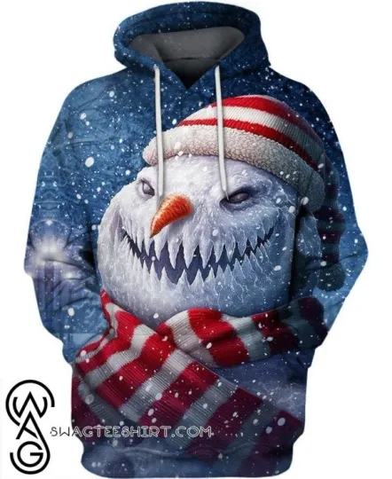 Christmas Snowman Scary 3D Hoodie 3D Hoodie Men Women Gift