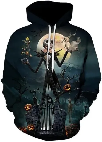 Discover Jack Skellington Nightmare Before Christmas  HOODIE All Over Print-Black